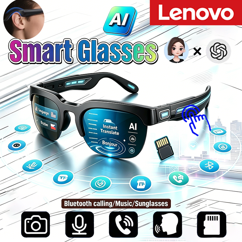 Smart Glasses Lens - Lenovo HOT BT Audio Bone-Conduction Smart