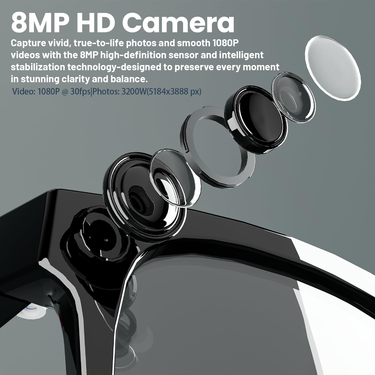 8MP AI Smart Glasses: 1080P Vi - Smart Glasses Lens 리뷰 및 가격